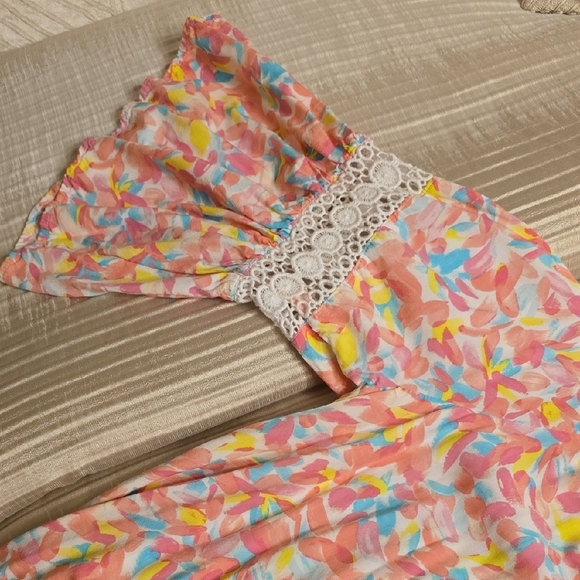 Crown & Ivy Pink and Orange Ruffled Tiered Sundress - Picture 8 of 12